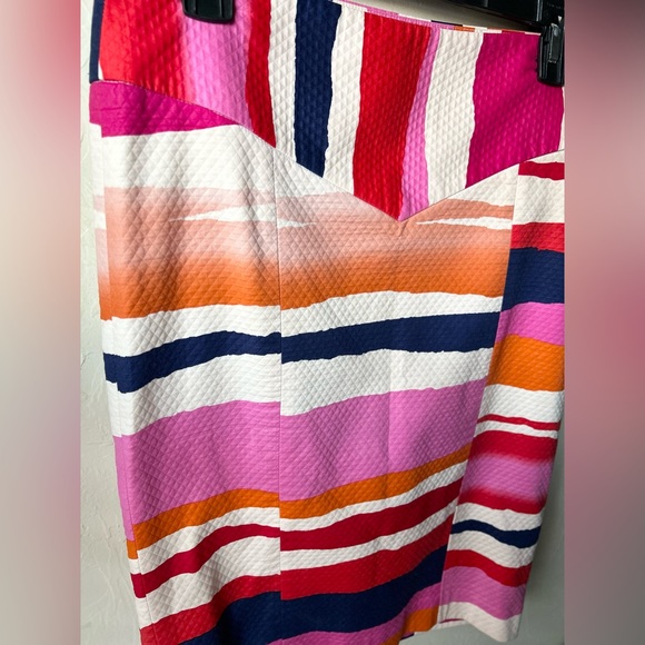 Diane Von Furstenberg Stripe Skirt Cotton Blend | Size 4 - Picture 4 of 7